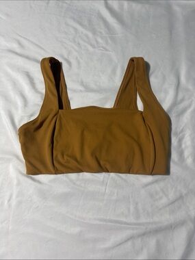Victoria’s Secret PINK Bra XXL Mustard Brown Scoop Neck Athleisure Full Coverage